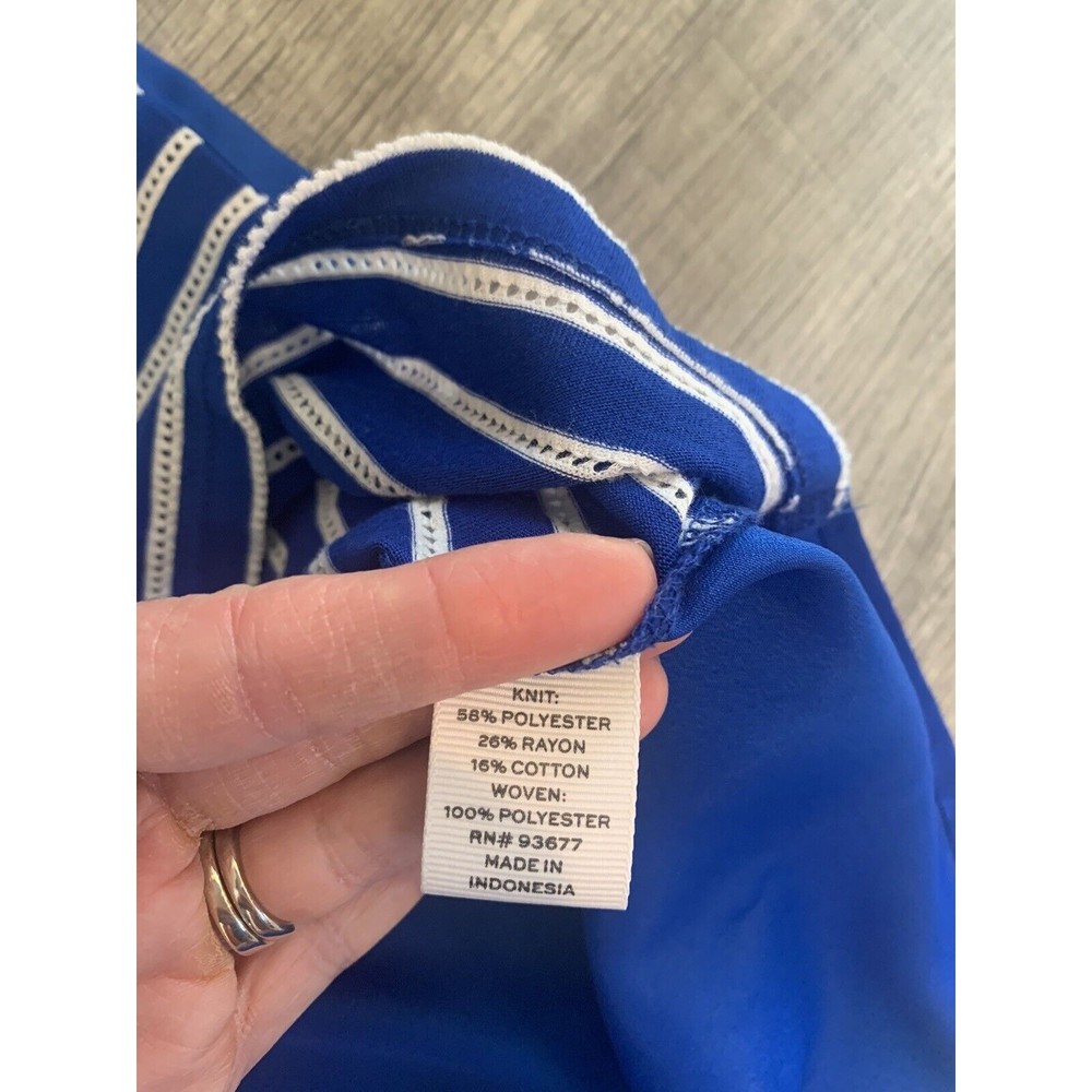 Blue Large striped Short sleeve tunic style shirt size Large Stylus - Picture 8 of 9